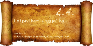 Leipniker Angyalka névjegykártya